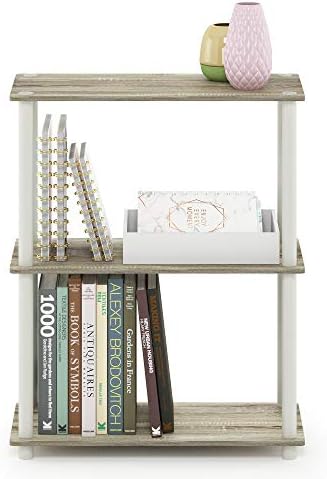 Furinno TURN-N-TUBE Storage Shelves, 3-Tier Book Shelf, Corner Shelf, Toolless Open Shelves, for Organization and Storage, Living Room, Garage, Home Office, Sonoma Oak - Image 3