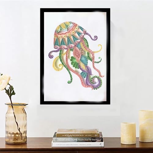 Jellyfish Paper Quilling Kit Paper Quilling Adult Craft Great for DIY Craft Workshop, Home Decoration,Birthday Gift,Adult Friend interaction.It's Suitable for Adult and Craftsmen.Creative Stress Relie - Image 5