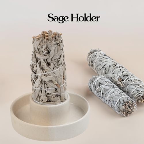 Sage Holder, Sage Burner, Smudge Bowl, Palo Santo Holder, Incense Holder, Incense Holder Bundle, Sage Holder for White Sage Bundle and Palo Santo (Sage Not Included) (White) - Image 4