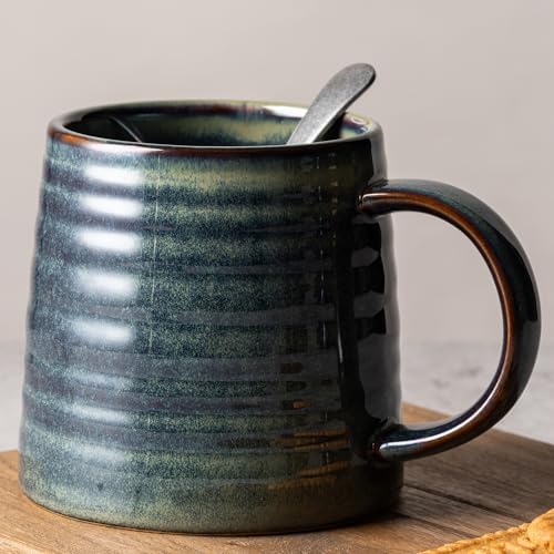 15.5oz Large Heavyweight Ceramic Mug, Reactive (Dark Green) - Image 4