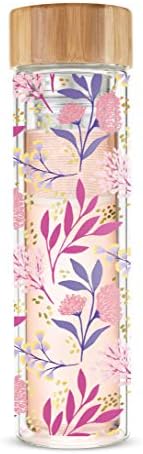 Pinky Up Blair Travel Tea Infuser Mug, Double Walled Insulated Travel Tumbler with Loose Leaf Tea Strainer, Travel Coffee Mug, Keeps Drinks Hot or Cold, 16 oz, Botanical Design - Image 4