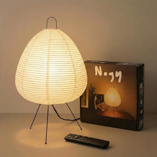 Akari Noguchi Rice Paper Lamp • Dimmable Japanese Paper Lantern Lamp • Japanese Decor Lantern • Cozy Japandi Style • Paper Lantern Light by Nogy