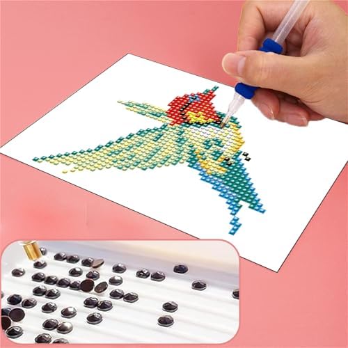 Haocy 12pcs Bird Mini Diamond Art Kits for Adults,Small Diamond Painting Kits Quick Gem Art for Beginner,1-Hour Postcard-Style,Paint by Diamond Mosaic,Home Wall Decor (Bird) - Image 7