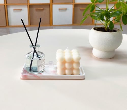 6.4" Porcelain Small Bathroom Narrow Mini Tray - Pink - Image 5