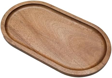 Oval Small Brown Wood Serving Trays, 7.48IN*4.13IN, 1 Pack by Unknown