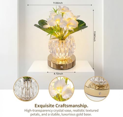 Primrose Flower Table Lamp, USB Rechargeable LED Bedside Lamp - Image 5