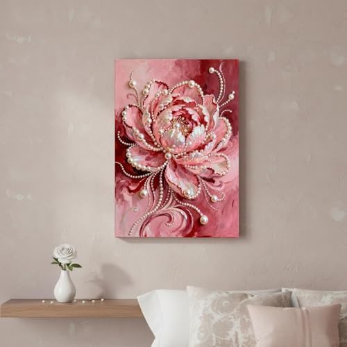 DIY Pearl Painting with Frame, Creative Design, Handmade Stress-Relieving Home Wall Decoration, Includes Frame and Tools-Flowers-2 - Image 4