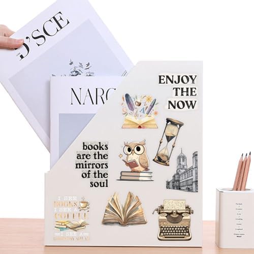 50 PCS Retro Reading Stickers for Scrapbooking Journaling Junk Journal Scrapbook Supplies - Waterproof Transparent PET Aesthetic Decals for Resin Crafts Decorative Art Crafts (Retro-1) - Image 5