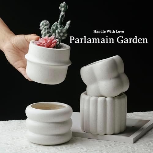 Ceramic Succulent Pots Set of 4 Small Planters for Indoor Plants 4x4 Inch Decorative Plant Pots Modern Home Decor - Image 5