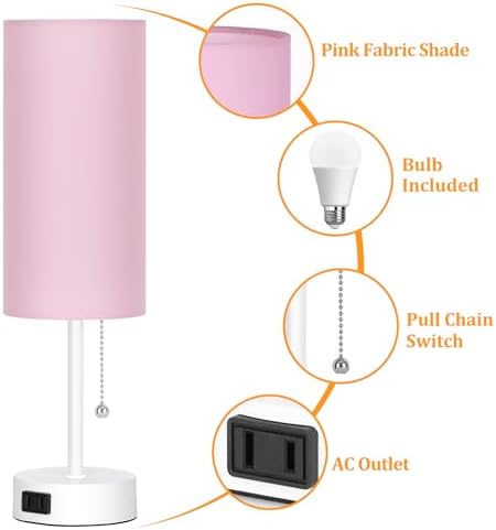 Dott Arts Table Lamp for Bedroom, 3-Color Bedside Lamps with Pull Chain - Image 4