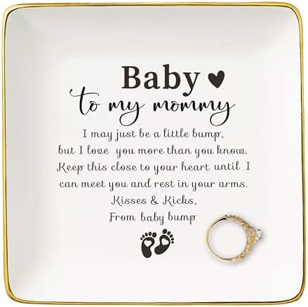 NZY to My Mommy-Mother's Day Christmas Gift,Mama to Be-Mom Appreciates Gift-New Mom Present from Baby Bump-Pregnancy Announcement Present-New Baby -Jewelry Tray Trinket Holder Ring Dish by NZY