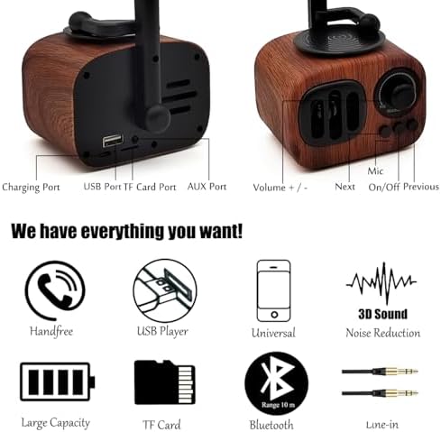 Tipmant Mini Classic Wireless Bluetooth Speaker Stereo Audio Retro Vintage Record Player Model Home Room Decor - Image 4