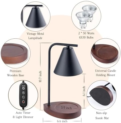 Marycele Candle Warmer Lamp with Timer, Electric Wax Lamp Gifts Home Decor - Image 4