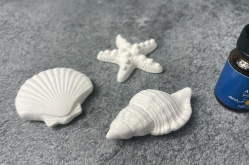 Passive Stone Diffuser 3pcs Set [ Made in Japan ] Non Electric Diffuser for Essential Oil and Aromatherapy (Ceramic/Clay) (1, Marine Life) - Image 3