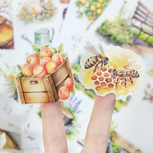 Snycler Sticker Book - 20 Sheets Vintage PET Stickers for Scrapbooking, Junk Journaling, Ephemera, and Decorative Crafts-The Harvest time - Image 5