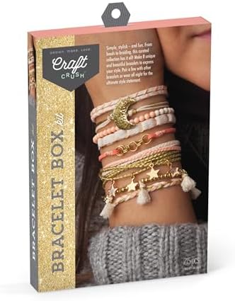 Craft Crush Bracelet Making Kit - Friendship Bracelet Kit, Jewelry Making Supplies, Arts and Crafts, Sleepover Activities, Bracelets for Teen Girls, Ages 13+ by CraftCrush
