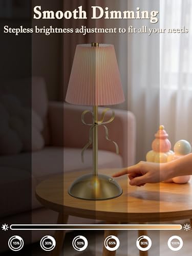 Bow Table Lamps,Cordless Rechargeable LED Table Lamps for Living Room - Image 4
