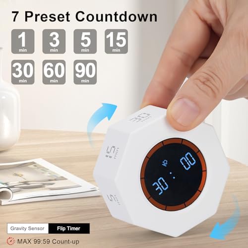 Rechargeable Pomodoro Timer, Small Gravity Timer (Pearl White) - Image 2