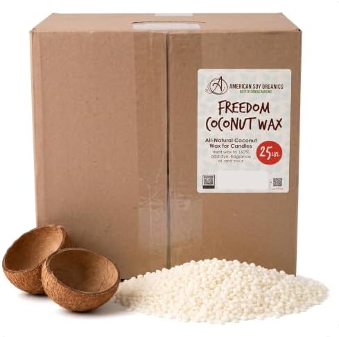 American Soy Organics Freedom Coconut Soy Wax Beads, Candle Wax, 25 lbs by AmericanSoyOrganics