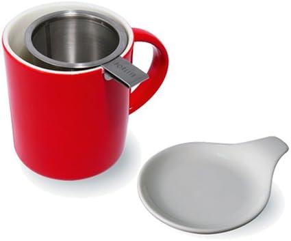FORLIFE Hook Handle Tea Infuser and Dish Set, White