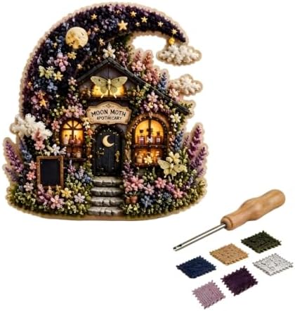 Whimsical Village 3D Fabric Poke Art Kit,Adult Creative Fabric Craft Set F by Unknown