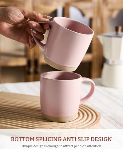 famiware Coffee Mugs Set of 4, Milkyway 13 oz Ceramic Cup Set with Handle - Image 2
