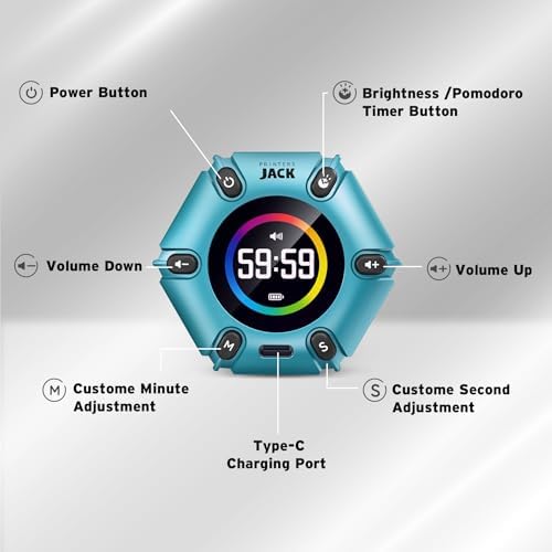 Smart FILP Pomodoro Timer 3/5/10/25/30/60min Preset, Silent & Sound Alarm - Image 6