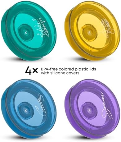 JoyJolt Disney Princess Icon Glass Tumblers with Lids and Straws, 16oz Glass Cups with Lids and Straws ft Princess Jasmine Ariel Cinderella Belle, 4pc Can Shaped Drinking Glasses, Iced Coffee Cups - Image 3