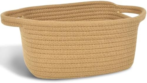 ABenkle Small Storage Basket, Mini Cotton Rope Woven Basket, Cute Boho Decorative Toy Storage Bin by ABenkle