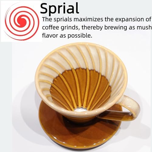 Ceramic Pour Over Coffee Dripper with 50 Pack 01 Paper Filter - Image 4