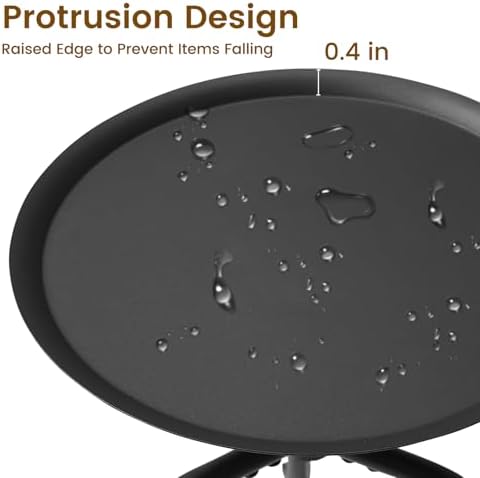 Plant Stand Indoor, Mid Century Single Plant Table, 3-Leg Minimalist Heavy Duty Metal Tall Flower Pot Stand, Modern Round Small Side End Table with Raised Design - Image 2