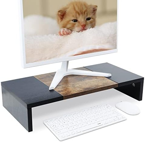TEAMIX 20 inch Monitor Riser, Sturdy Wood Desktop Riser for TV/PC/Laptop/Printer, TV Riser Stand Computer Shelf with Storage for Home Office - Image 6
