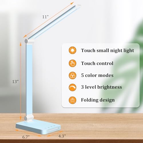 LED Desk Lamp with USB Ports,Touch Desk Lamps for Home Office with 5 Modes - Image 3