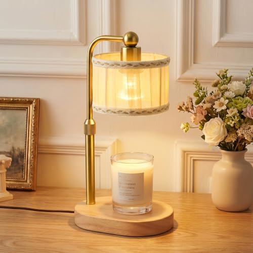 Candle Warmer Lamp with Timer, Modern Golden Candle Warmer for jar Candles, Electric Wax Warmer, Includes 2 Bulbs, Birthday Gift for Women, Mom, Housewarming - Yarn by Bingyouth