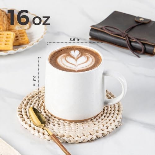 GBhome Ceramic Coffee Mugs Set of 4, 16oz Handmade Coffee Mugs - Image 3