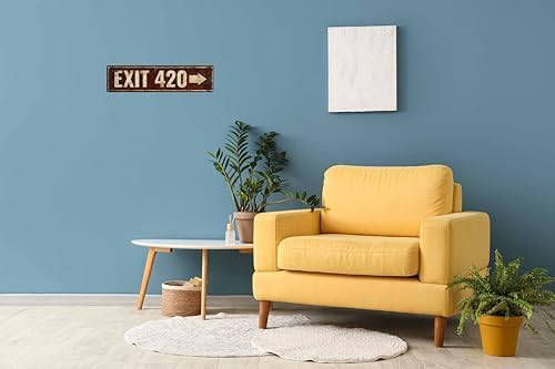Vintage Tin Exit 420 Sign Retro Metal Sign Suitable For Home Street Shop Garage Bar Farm Garden - Multi-Purpose For Indoor/Outdoor Use Plaque 4x16 Inch - Image 4