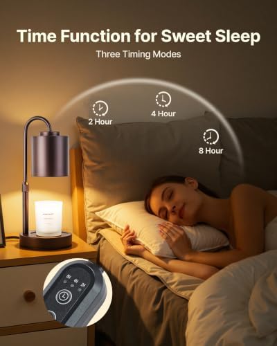 CASTLELIFE Dimmable Candle Warmer Lamp with Timer, Height Adjustable Candle Warmer for Jar Candles, Electric Wax Melt Warmer for Home Decor House Warming Gifts, Birthday Gifts for Women,Coffee - Image 6