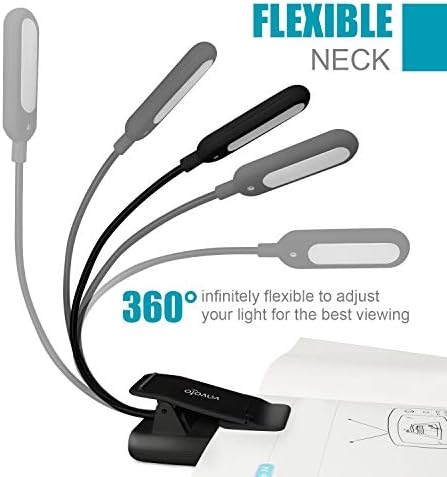 VAVOFO Rechargeable Reading Light, 7 LEDs with 9 Color Temperature 9 Brightness Levels Clip On Book Light for Reading in Bed with Power Indicator for Bookworms (Black) - Image 6