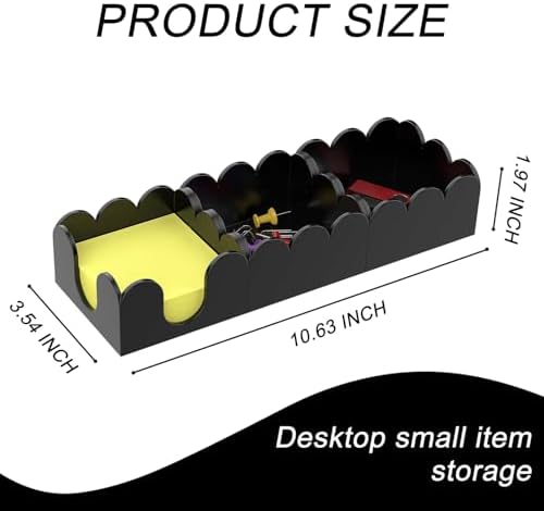 YAGELI Magnetic 3-in-1 Acrylic Sticky Note Holder Dispenser | Modern Desktop Organizer for 3x3 Post It Notes & Memo Pads with Non-Slip Base | for Productive Workspace at Office, Home or School | Black - Image 4