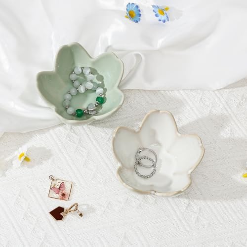 Koythin Single Green Floral Ceramic Jewelry Ring Dish - Image 7