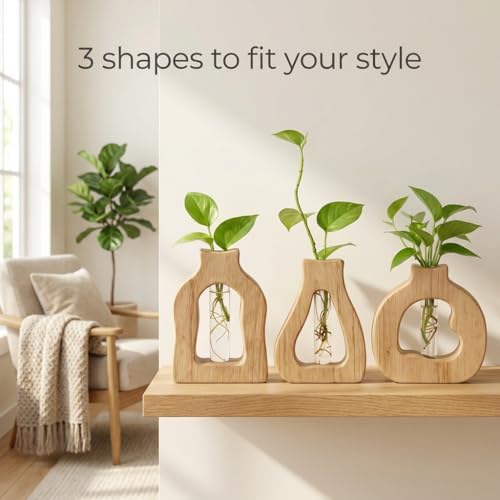 Plant Propagation Station Hanging Stand with Vases - Image 3