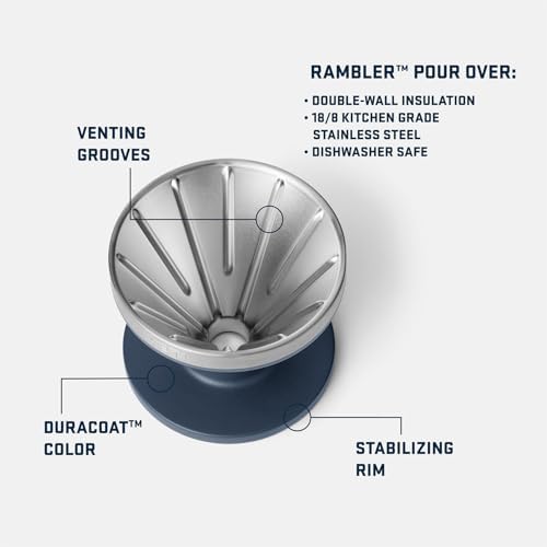 YETI Pour Over Coffee Maker Accessory Ramblers, Designed for Perfect Coffee Extraction Anywhere, Stainless Steel, fits any V60 Filter, Black - Image 2