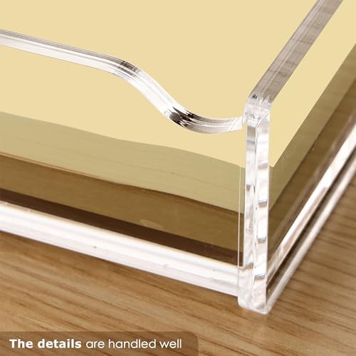 SANRUI Acrylic Sticky Note Holder with Pen Slot for 3x3 Inch Notes, Clear - Image 7
