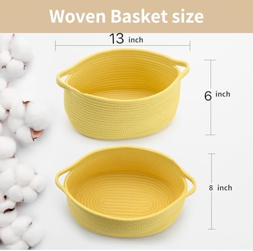 Happyiren Yellow Woven Storage Basket – Versatile DIY Gift Basket for Burr - Image 3