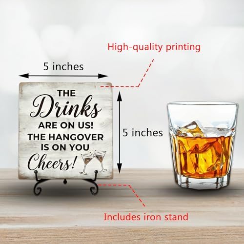 Bar Signs for Home Bar Decor, Rustic Bar Accessories for Man Cave - Image 3