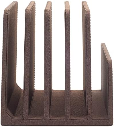 MobileVision Multi Device Stand & Organizer for Smartphones, Tablets and Laptops, Executive Dark Brown, 5 Slots - Image 3