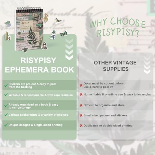 476PCS Vintage Washi Sticker Book & Botanical Journaling Stickers - Image 4