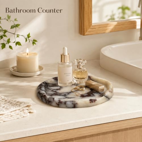 Natural Marble Vanity Tray, 7.78 x 7 in Organizer - Image 5