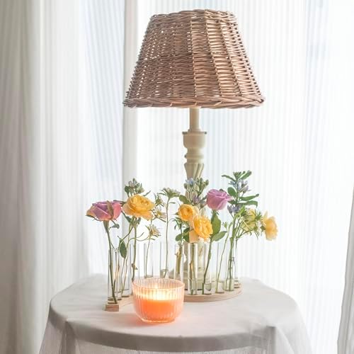 Test Tube Vases for Flowers，Small Plant Propagation Station，S Shape Plant Terrarium with Wooden Stand(Light Wood) - Image 4