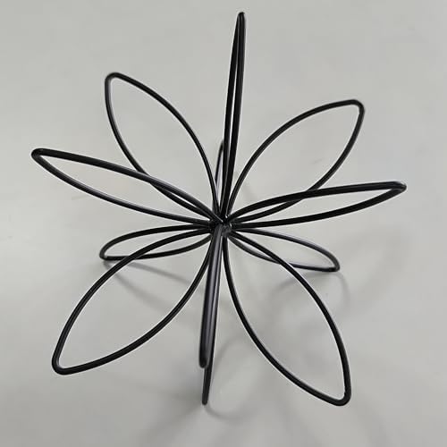 8" Black Sphere Decor, Abstract Tabletop Decorative Ball, Metal Floral Handmade Decorative Sculpture Home Decor Statues - Image 4